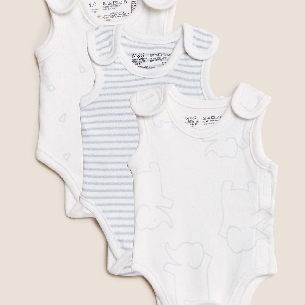 3 premature sleeveless bodysuits